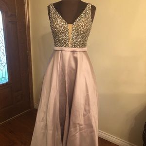 Stone colored jovani evening gown